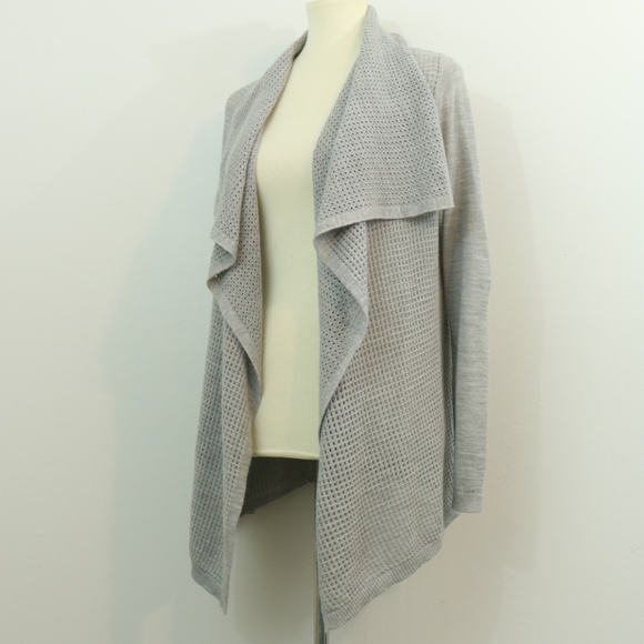 Ann Taylor Open Knit Merino Wool Blend Cardigan - Picture 2 of 9